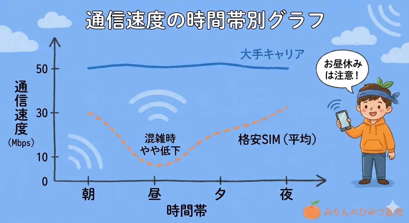 通信速度の時間帯別比較