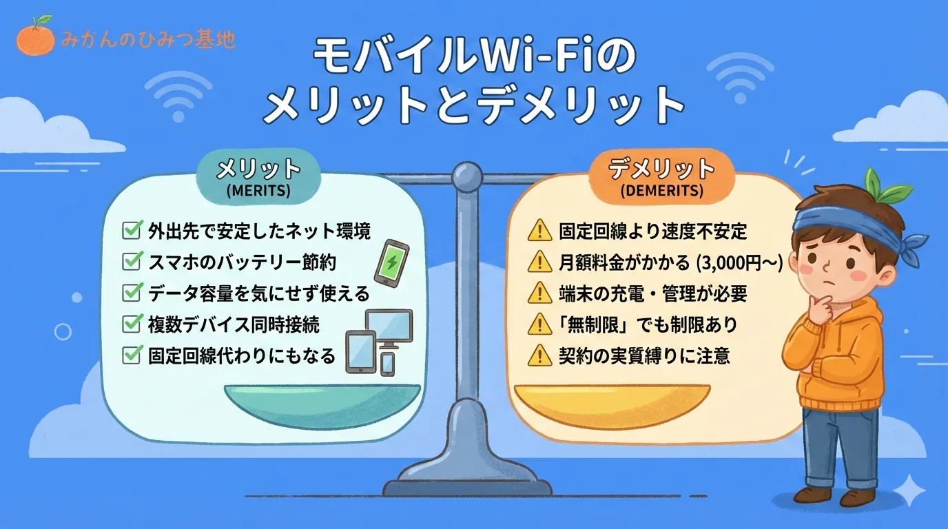 モバイルWi-Fiのメリット・デメリット比較