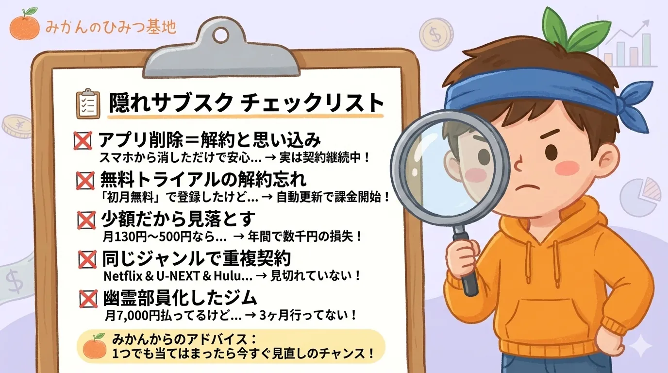 隠れサブスクチェックリスト